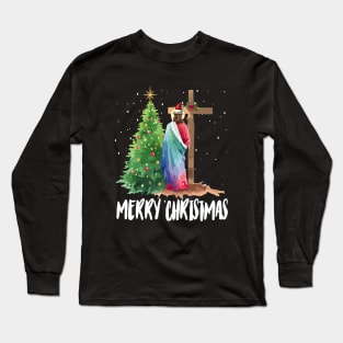 Christmas Holiday Jesus Cross Long Sleeve T-Shirt